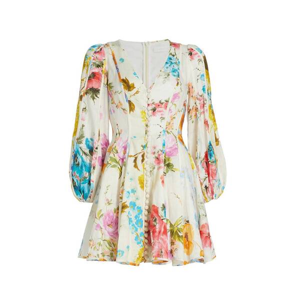 NEW ZIMMERMANN halcyon paneled linen minidress in spliced - Picture 4 of 4